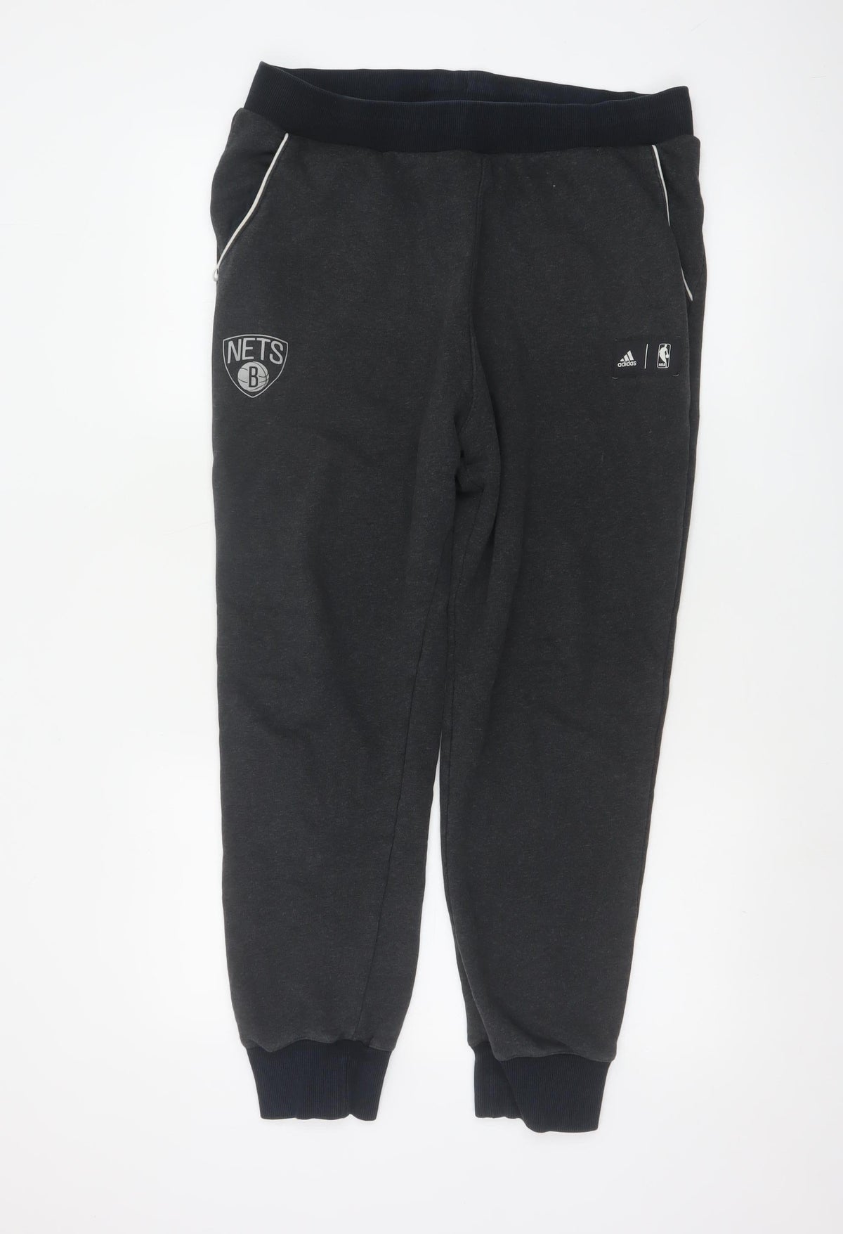 Adidas Men’s Black M Brooklyn Nets NBA Cuffed Jogger Sweatpants