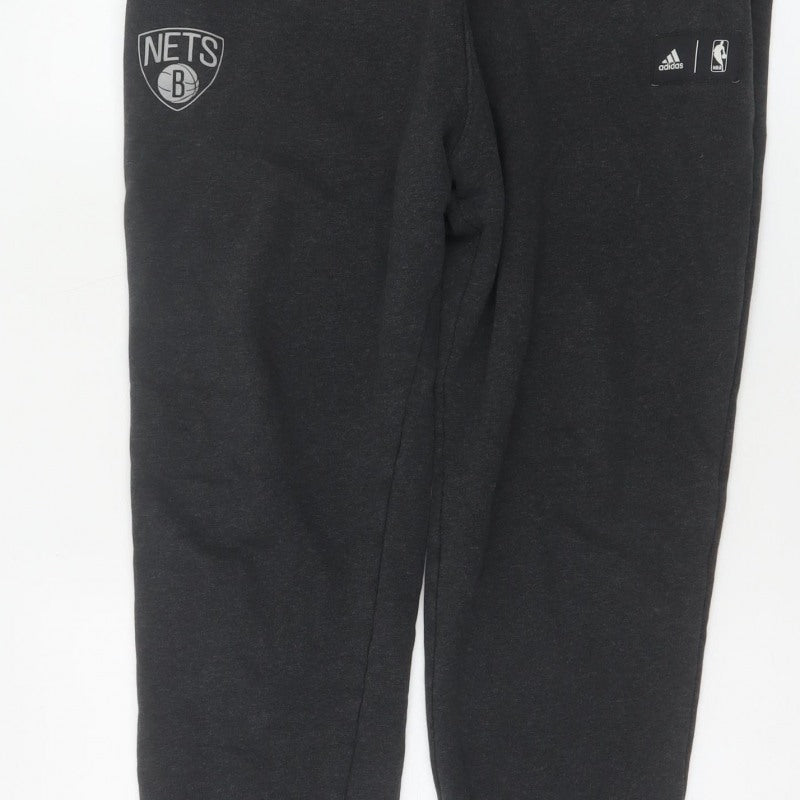 Adidas Men’s Black M Brooklyn Nets NBA Cuffed Jogger Sweatpants