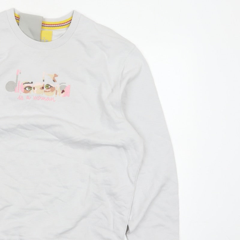 Diadora Heritage Women’s White M Pullover Graphic Sweatshirt
