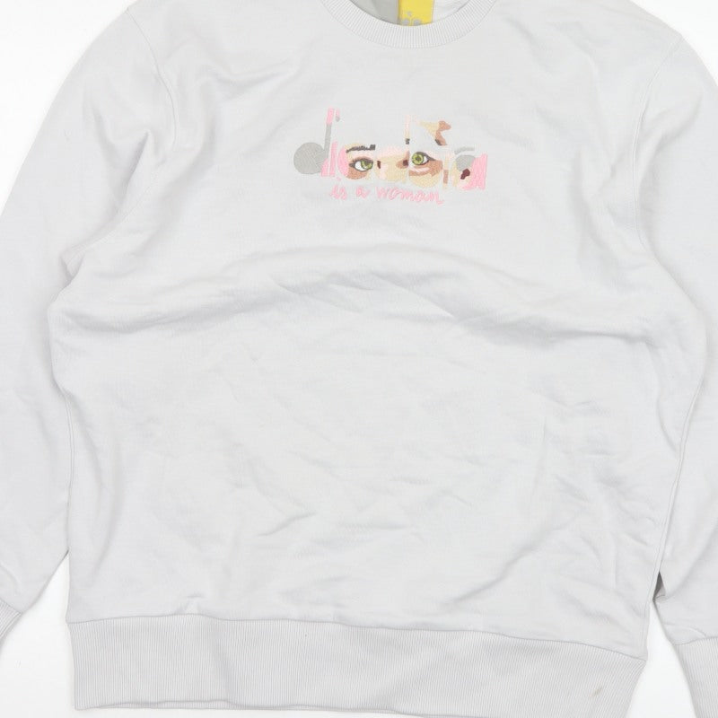Diadora Heritage Women’s White M Pullover Graphic Sweatshirt