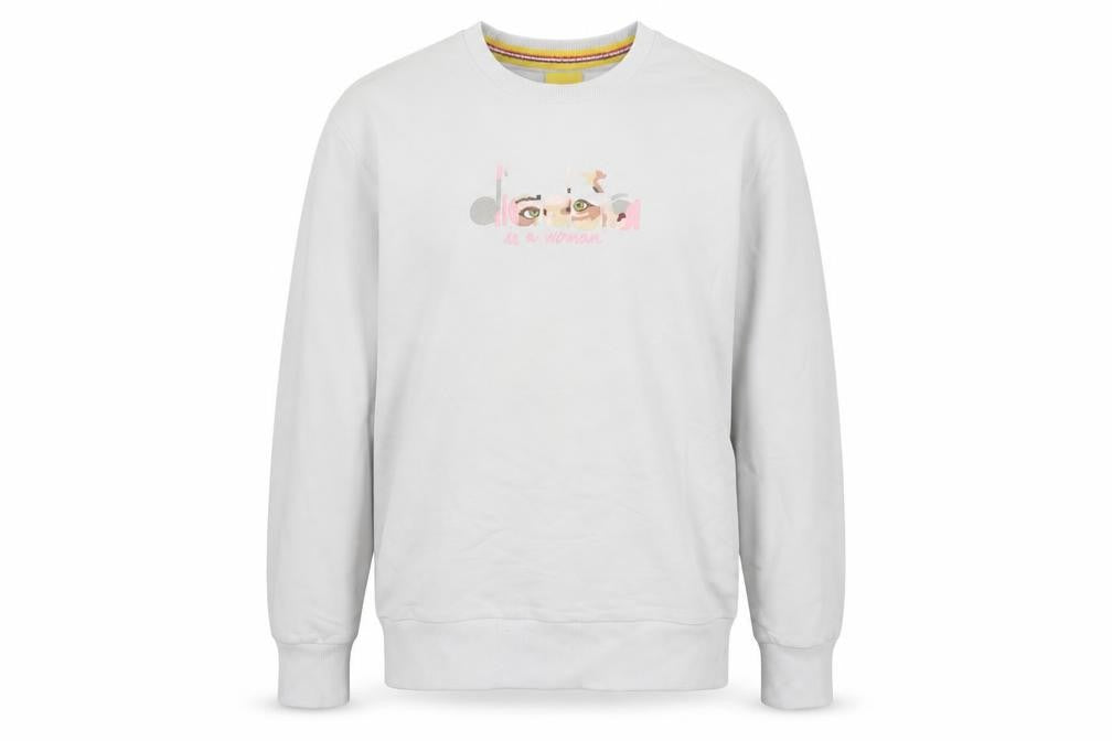 Diadora Heritage Women’s White M Pullover Graphic Sweatshirt