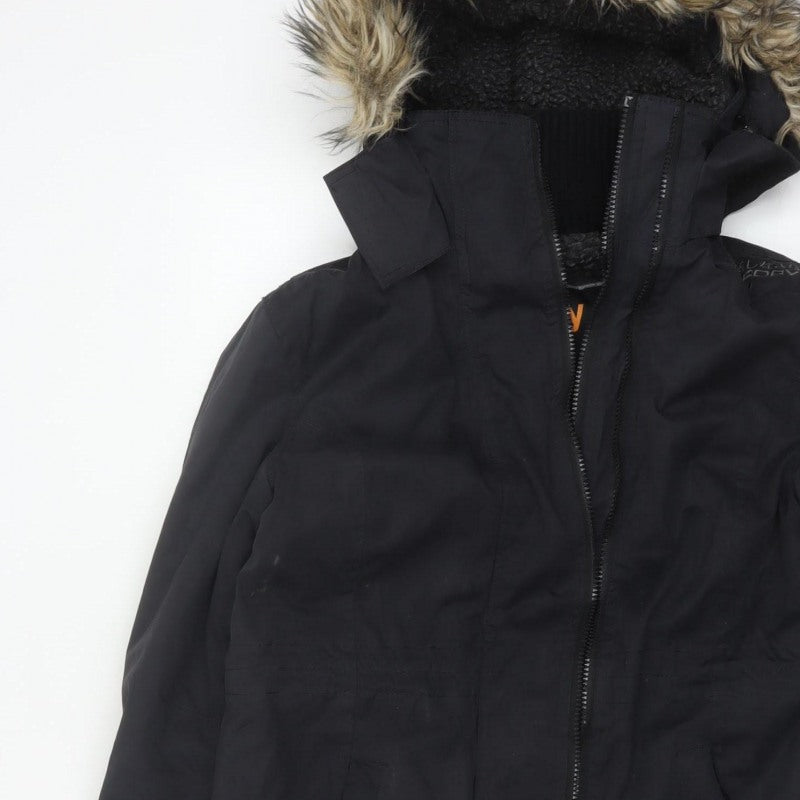 Superdry Japan Unisex Adults Black M Fur Trim Hooded Parka Jacket