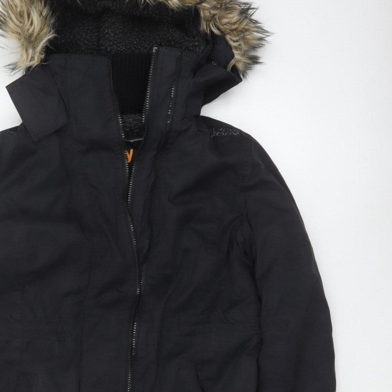 Superdry Japan Unisex Adults Black M Fur Trim Hooded Parka Jacket