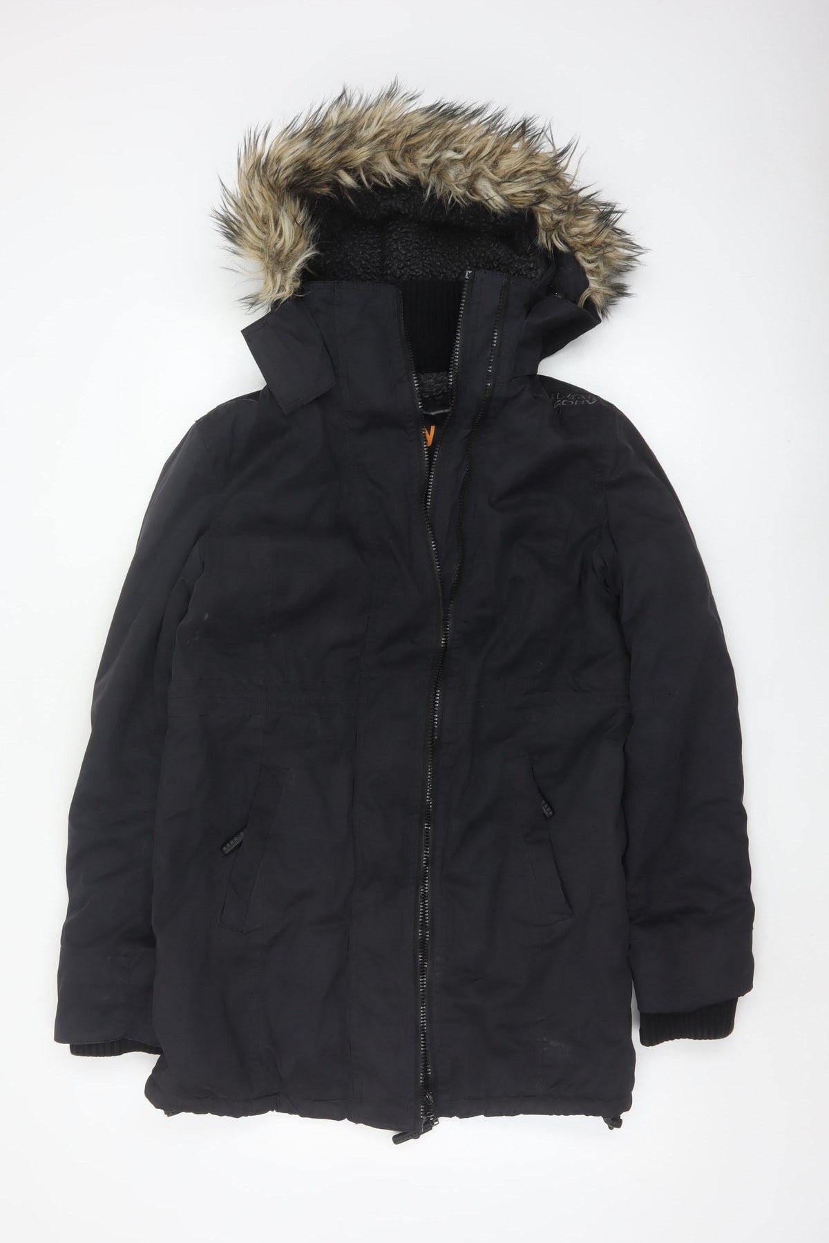 Superdry Japan Unisex Adults Black M Fur Trim Hooded Parka Jacket