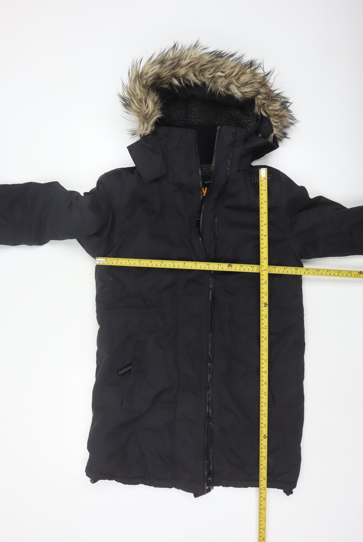 Superdry Japan Unisex Adults Black M Fur Trim Hooded Parka Jacket