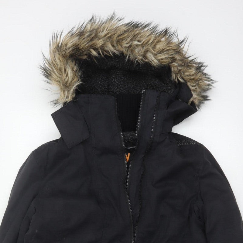 Superdry Japan Unisex Adults Black M Fur Trim Hooded Parka Jacket