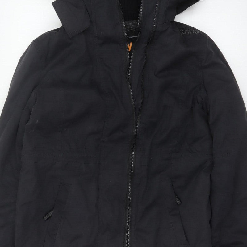 Superdry Japan Unisex Adults Black M Fur Trim Hooded Parka Jacket