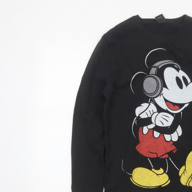 Topman Men’s Black XS Mickey Mouse Headphones Graphic Sweatshirt