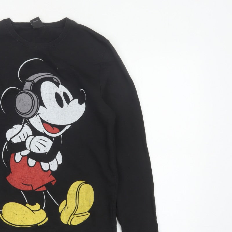 Topman Men’s Black XS Mickey Mouse Headphones Graphic Sweatshirt
