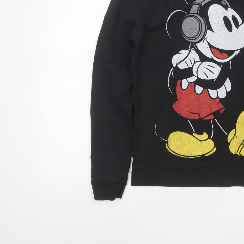 Topman Men’s Black XS Mickey Mouse Headphones Graphic Sweatshirt