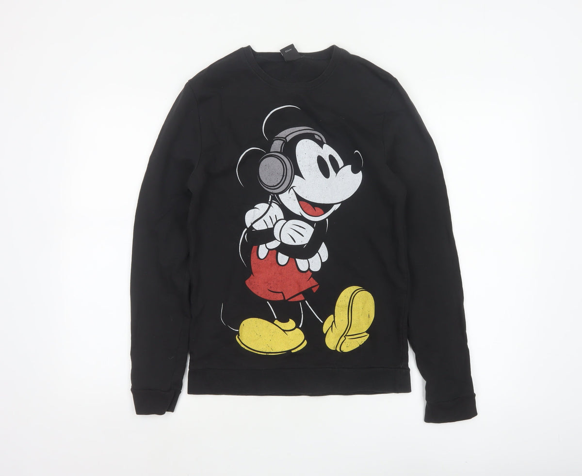 Topman Men’s Black XS Mickey Mouse Headphones Graphic Sweatshirt