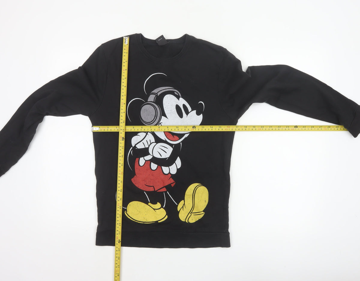 Topman Men’s Black XS Mickey Mouse Headphones Graphic Sweatshirt