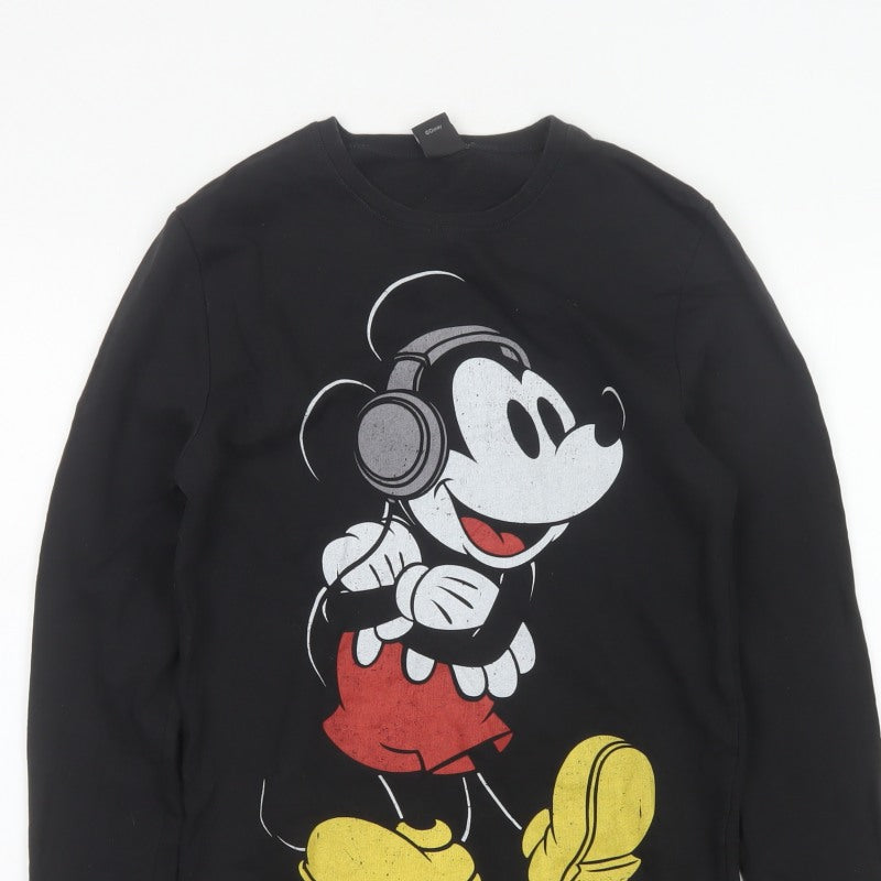 Topman Men’s Black XS Mickey Mouse Headphones Graphic Sweatshirt