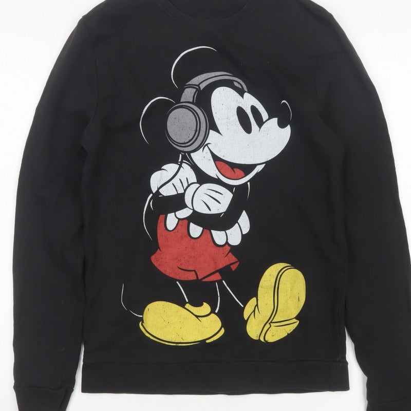 Topman Men’s Black XS Mickey Mouse Headphones Graphic Sweatshirt
