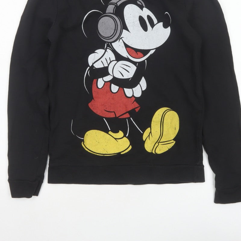 Topman Men’s Black XS Mickey Mouse Headphones Graphic Sweatshirt