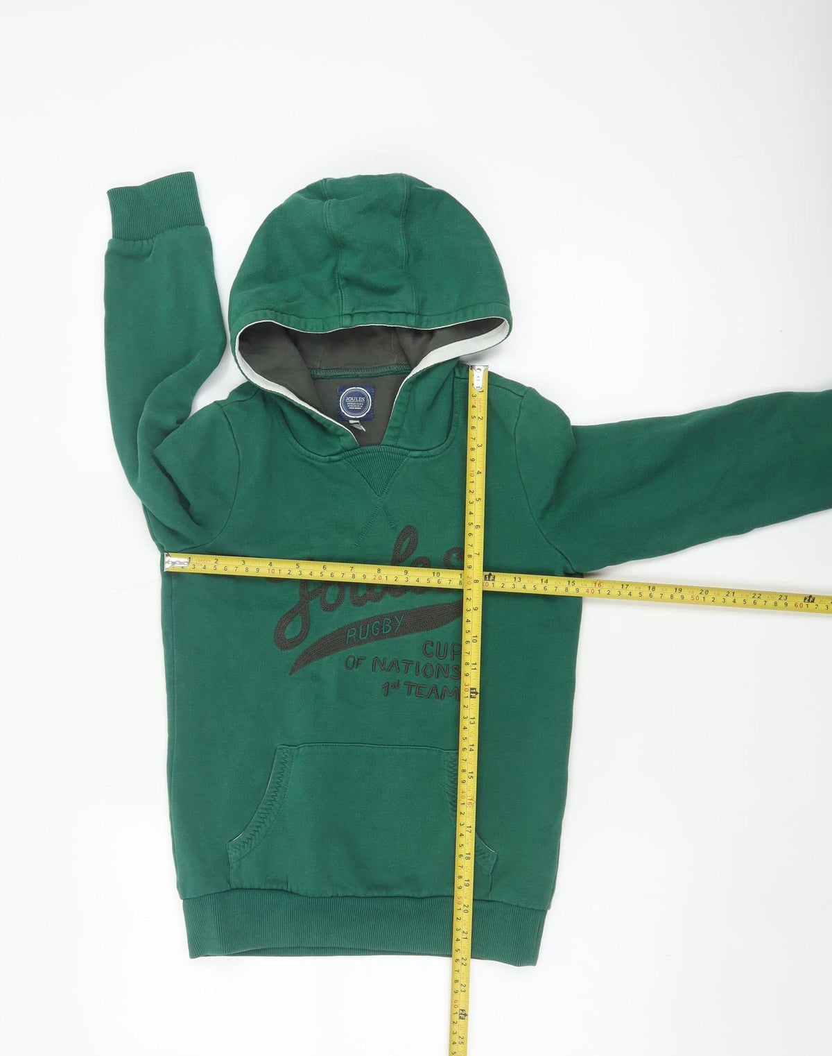 Joules Boys Green 9-10 Years Pullover Hoodie Rugby Graphic Pocket