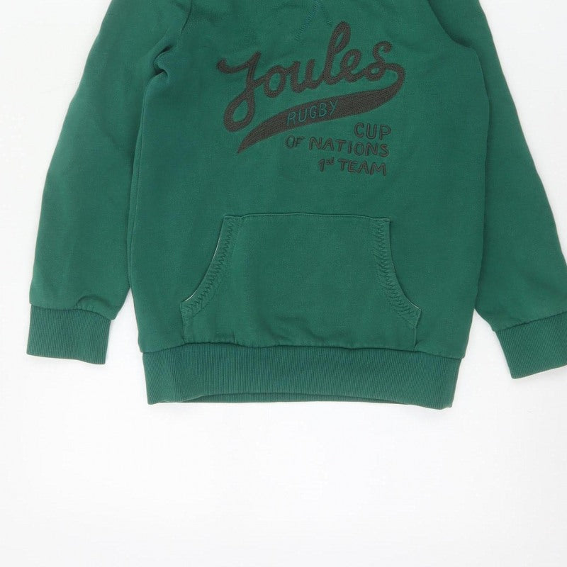 Joules Boys Green 9-10 Years Pullover Hoodie Rugby Graphic Pocket