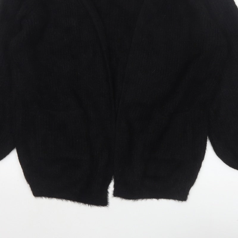 PrettyLittleThing Women Black M Open V-Neck Balloon Sleeve Cardigan