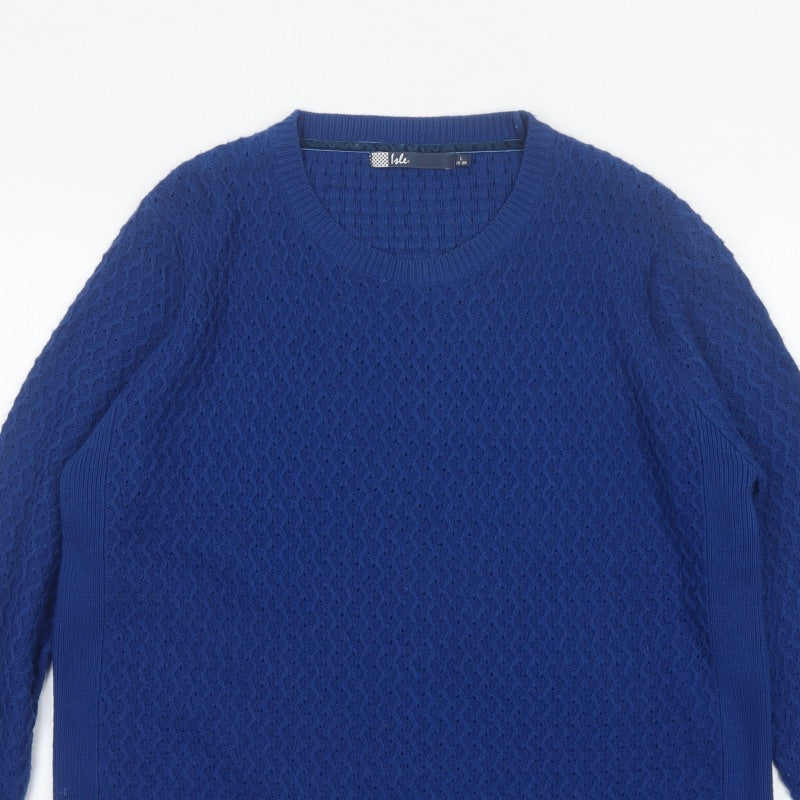 Isle Women’s Blue UK 18 Cable Knit Crew Neck Pullover Jumper