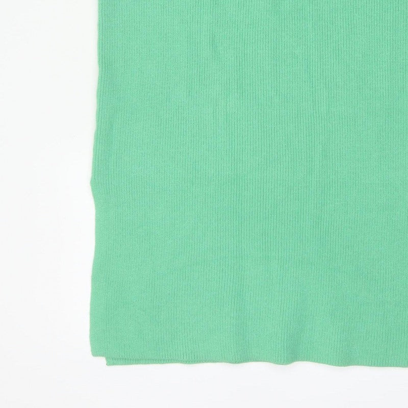 Marks and Spencer Women Green L Rib Knit Midi Pencil Skirt Stretch