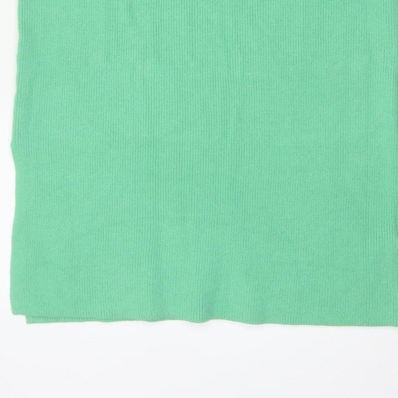 Marks and Spencer Women Green L Rib Knit Midi Pencil Skirt Stretch