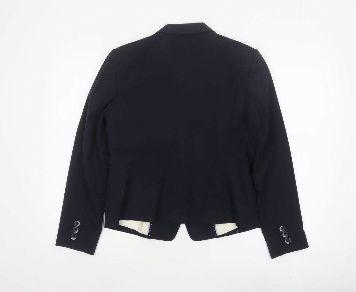 Marks and Spencer Women Black UK 14 Tailored Single-Breasted Blazer