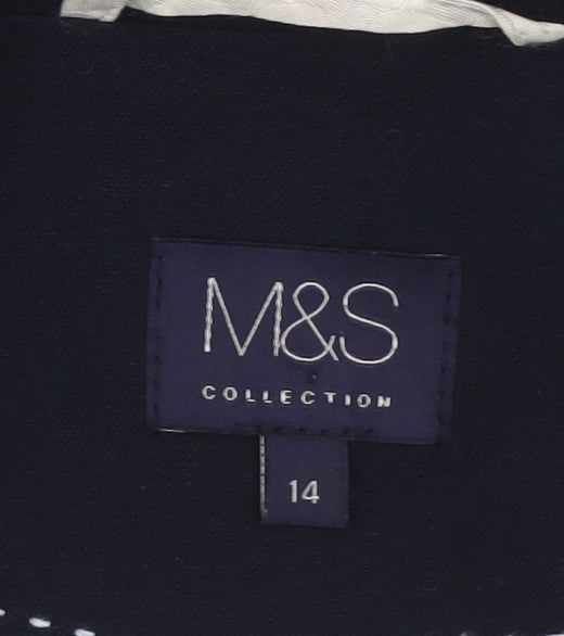 Marks and Spencer Women Black UK 14 Tailored Single-Breasted Blazer