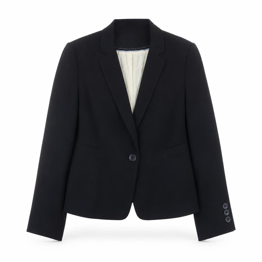 Marks and Spencer Women Black UK 14 Tailored Single-Breasted Blazer