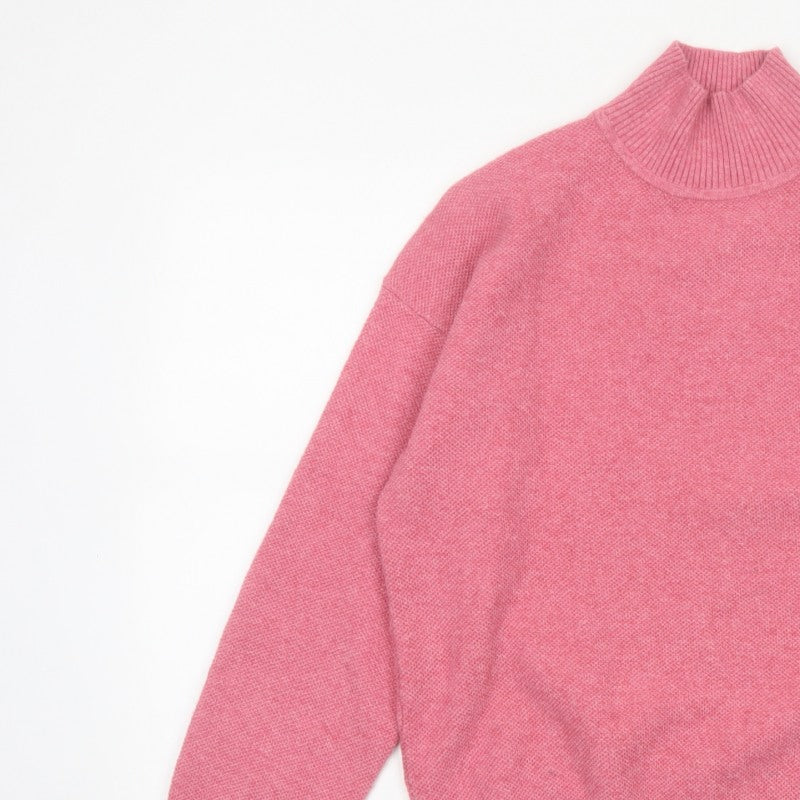 Marks and Spencer Women’s Pink Small High Neck Knit Pullover Jumper