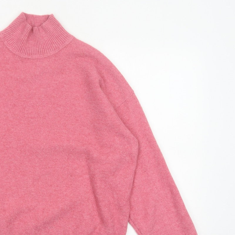 Marks and Spencer Women’s Pink Small High Neck Knit Pullover Jumper