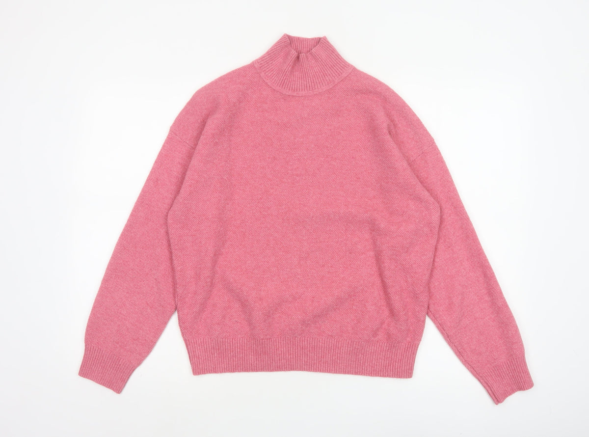 Marks and Spencer Women’s Pink Small High Neck Knit Pullover Jumper