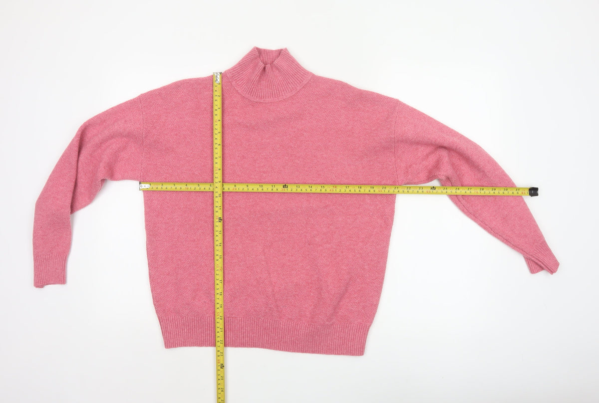 Marks and Spencer Women’s Pink Small High Neck Knit Pullover Jumper