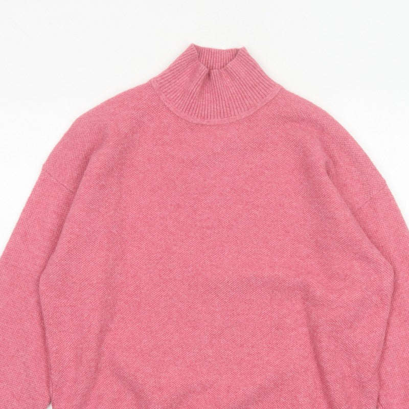 Marks and Spencer Women’s Pink Small High Neck Knit Pullover Jumper