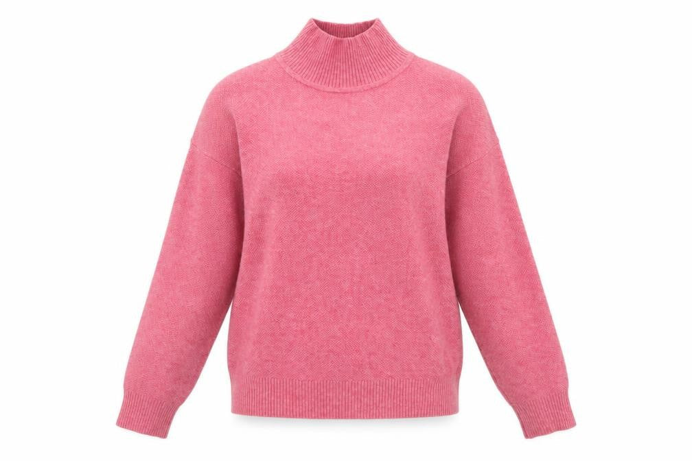 Marks and Spencer Women’s Pink Small High Neck Knit Pullover Jumper