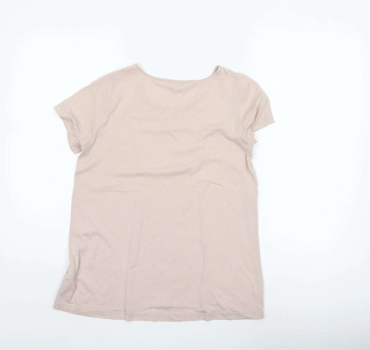 The White Company Women Beige XS Silk Panel Short Sleeve Blouse