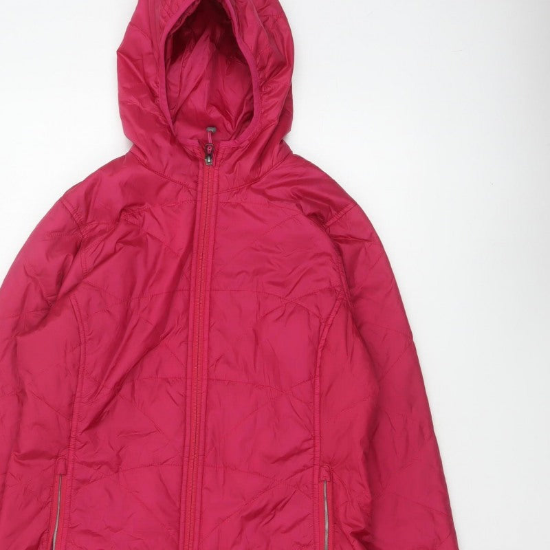 L.L.Bean Women Pink S Regular Hooded Quilted Puffer Jacket