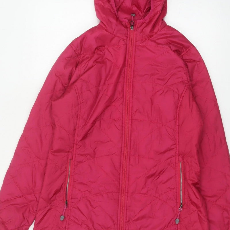 L.L.Bean Women Pink S Regular Hooded Quilted Puffer Jacket