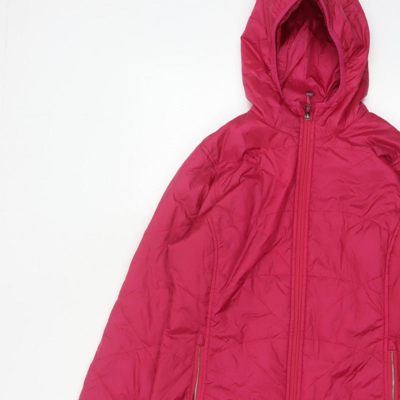 L.L.Bean Women Pink S Regular Hooded Quilted Puffer Jacket
