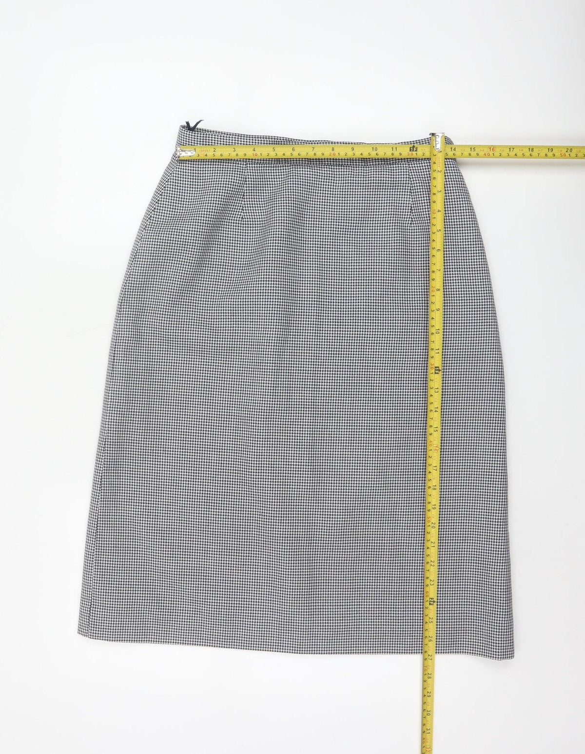 Alexon Women Black White Houndstooth Pencil Skirt UK 16 Knee Length