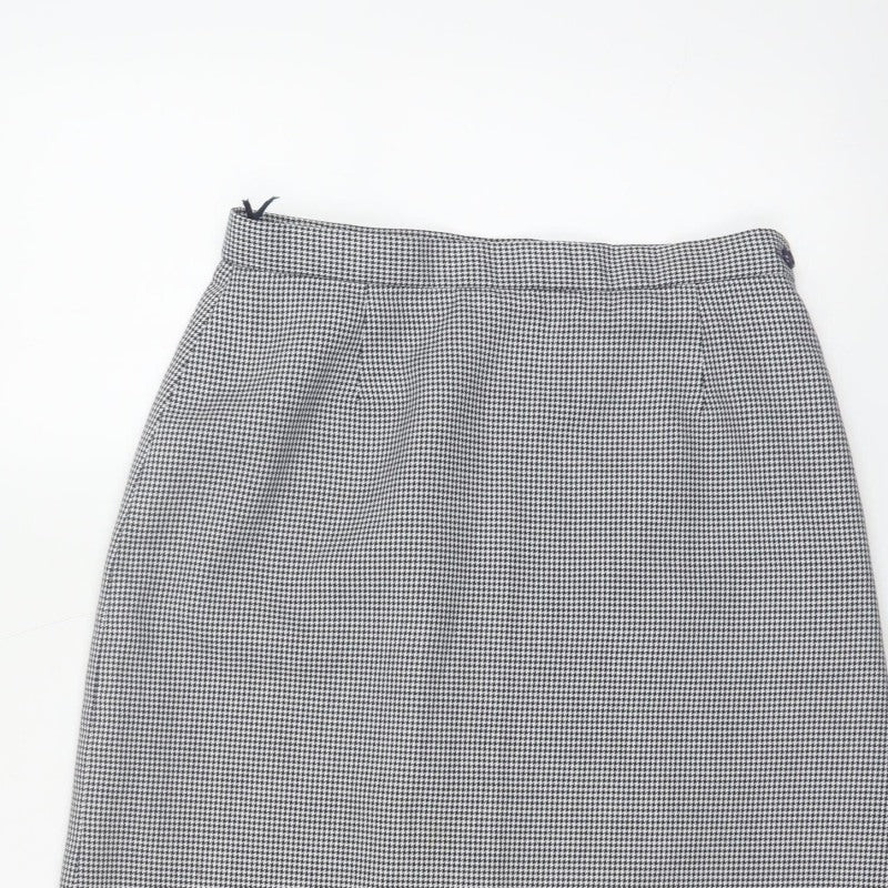 Alexon Women Black White Houndstooth Pencil Skirt UK 16 Knee Length