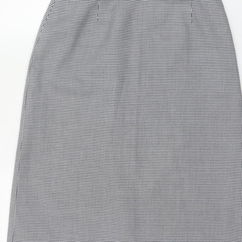Alexon Women Black White Houndstooth Pencil Skirt UK 16 Knee Length