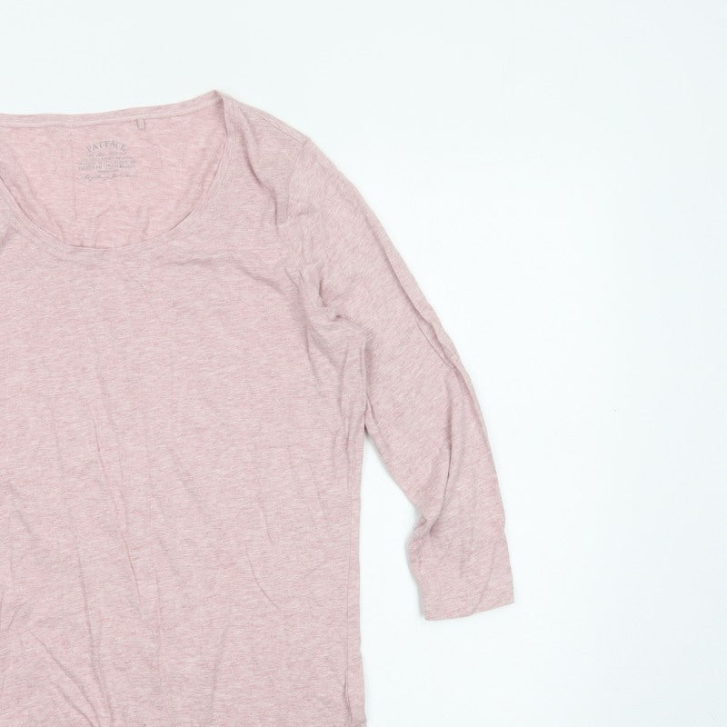 FatFace Women Pink Size 10 Modal Scoop Neck 3/4 Sleeve Basic T-Shirt