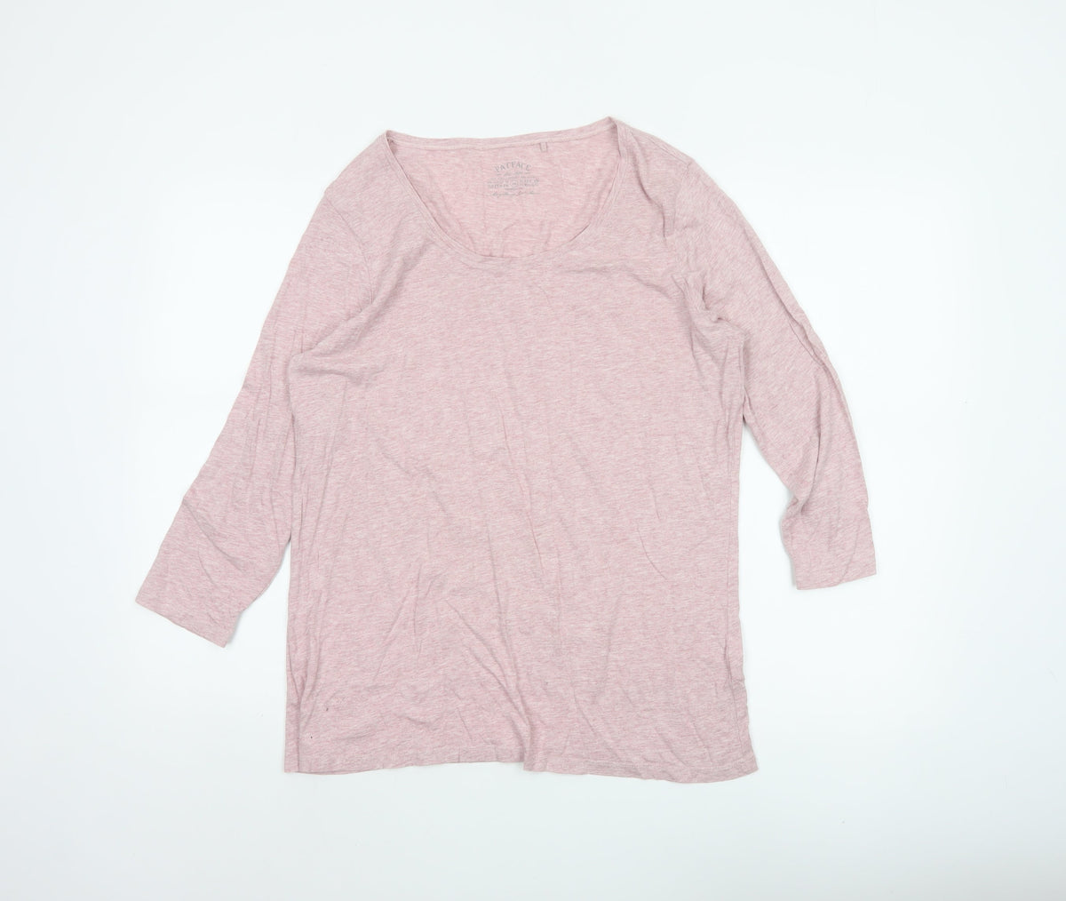 FatFace Women Pink Size 10 Modal Scoop Neck 3/4 Sleeve Basic T-Shirt