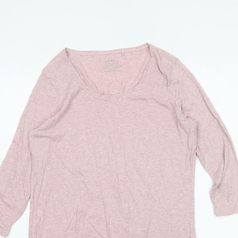 FatFace Women Pink Size 10 Modal Scoop Neck 3/4 Sleeve Basic T-Shirt