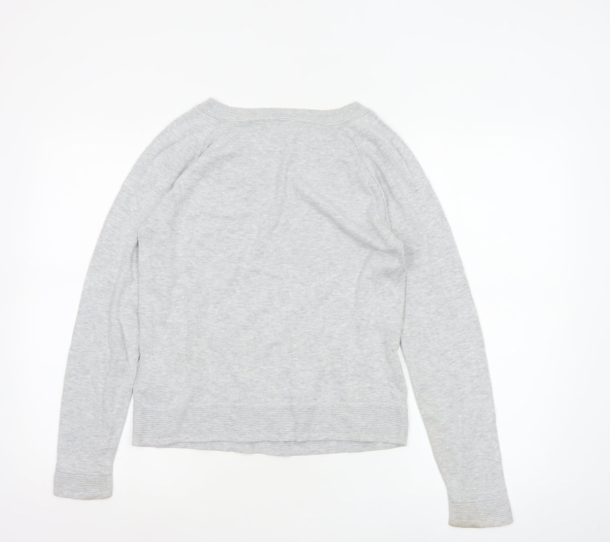 White Stuff Women’s Grey Cotton Crew Neck Raglan Jumper UK 8