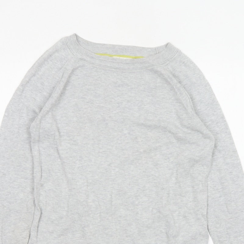 White Stuff Women’s Grey Cotton Crew Neck Raglan Jumper UK 8