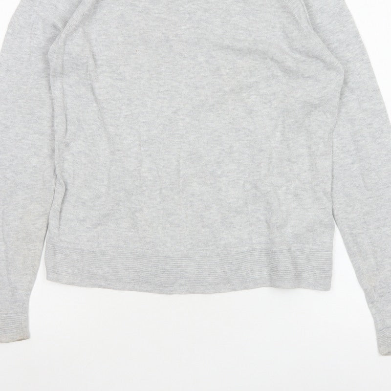 White Stuff Women’s Grey Cotton Crew Neck Raglan Jumper UK 8