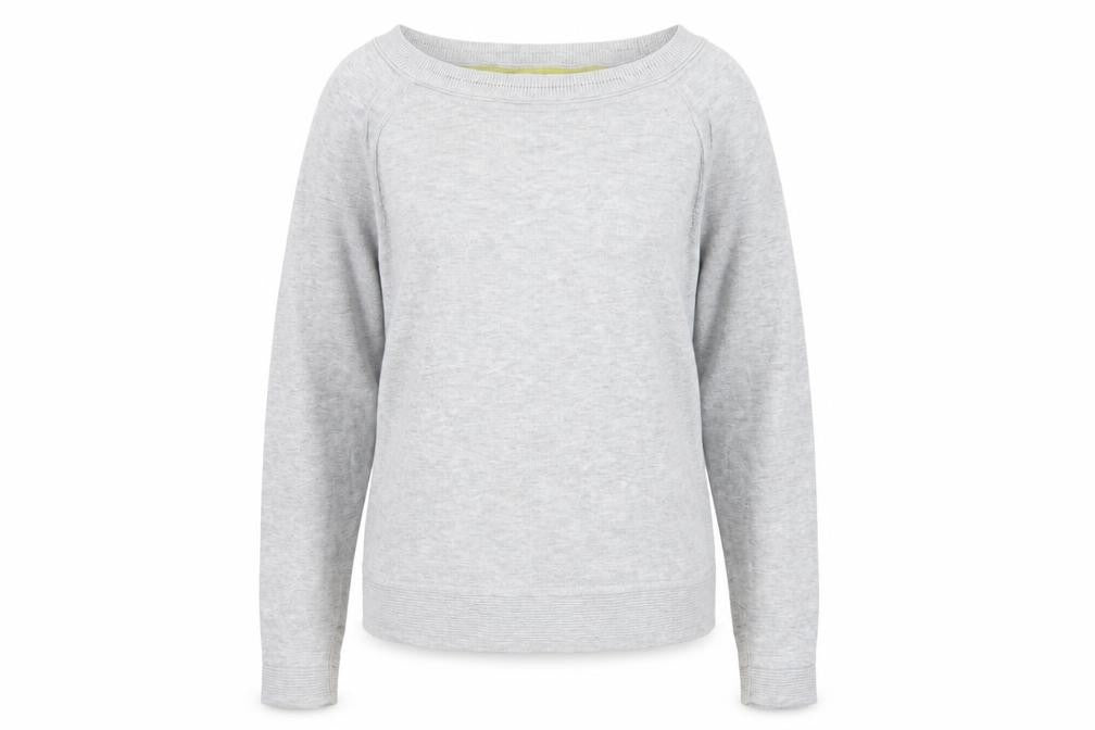 White Stuff Women’s Grey Cotton Crew Neck Raglan Jumper UK 8