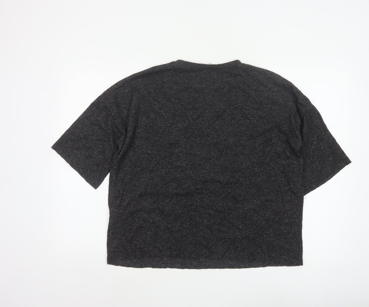 Zara Trafaluc Women’s Black Size 28 Pearl Beaded Dolman Knit Top