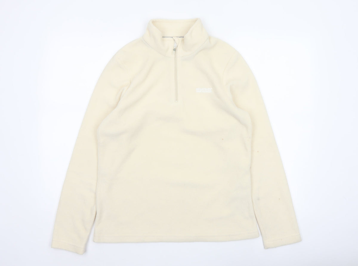 Regatta Women’s Ivory UK 12 Fleece 1/4 Zip Logo Sweatshirt